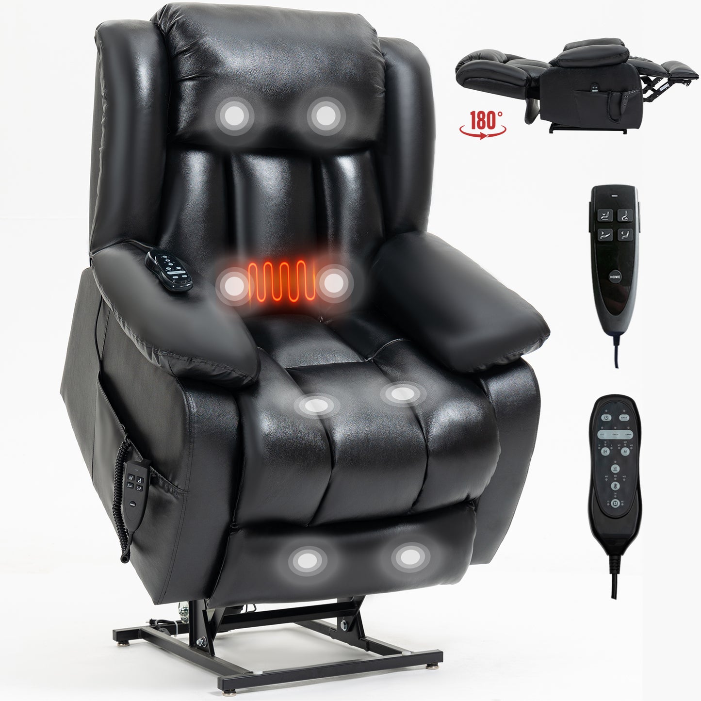 The Executive Collection - Black Leather Lift & Massage Chair