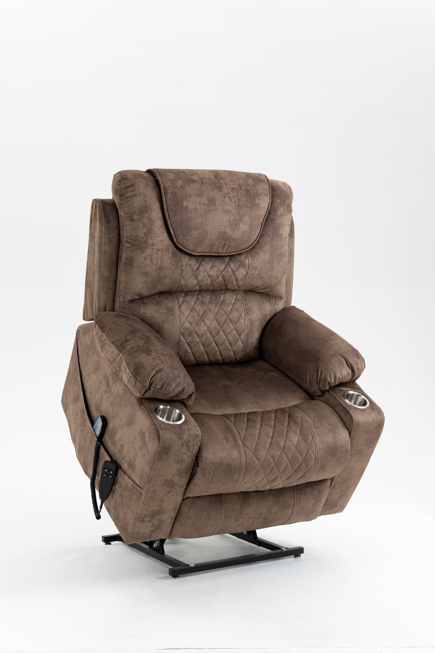 The Raceway Collection- Brown Velvet Power Lift Chair