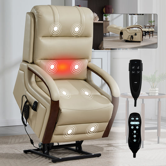 The Wyoming Collection - Power Beige Leatheraire Lift Recliner Chair