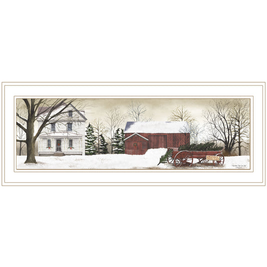'Christmas Trees for Sale' By Billy Jacobs, Ready to Hang Framed Print, White Frame