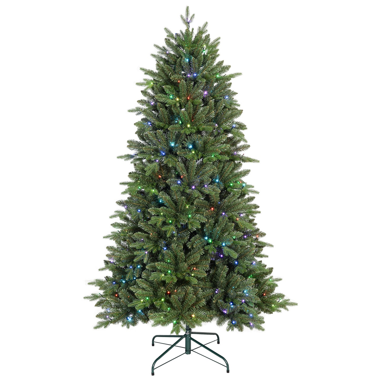 7FT Prelit Christmas Tree with 340 RGB LED Lights & Easy Power Setup, 2126 PE/PVC Tips, 50 Functions – Multicolor Artificial Holiday Tree for Home, Party, or Living Room Decor