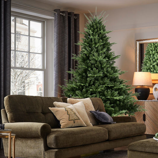 Full-Shaped 8FT Christmas Tree with 2673 Tips – PE/PVC Mixed Needles, Wide Base for Large Spaces, Hinged Structure for Easy Setup, Metal Stand for Strong Support*