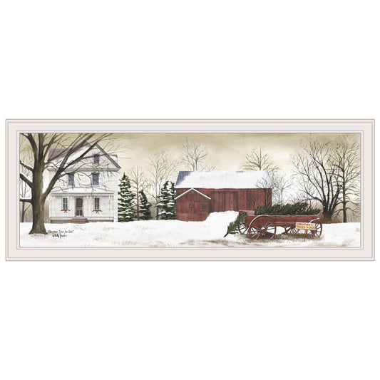 'Christmas Trees for Sale' By Billy Jacobs, Ready to Hang Framed Print, White Frame