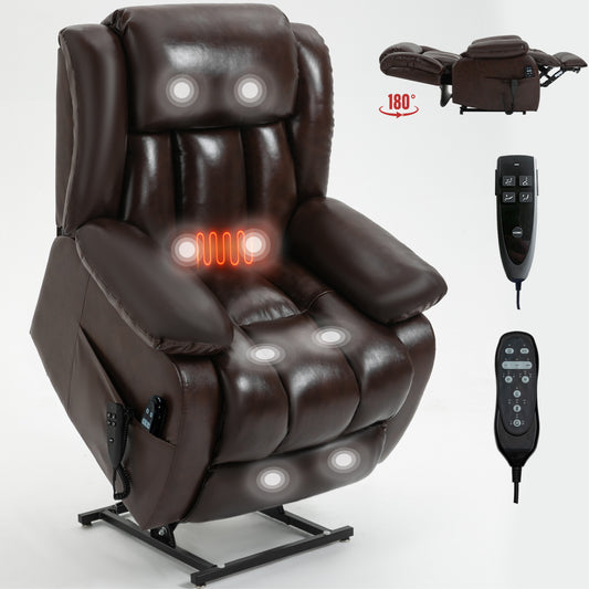 The Executive Collection - Brown Leather Lift & Massage Chair